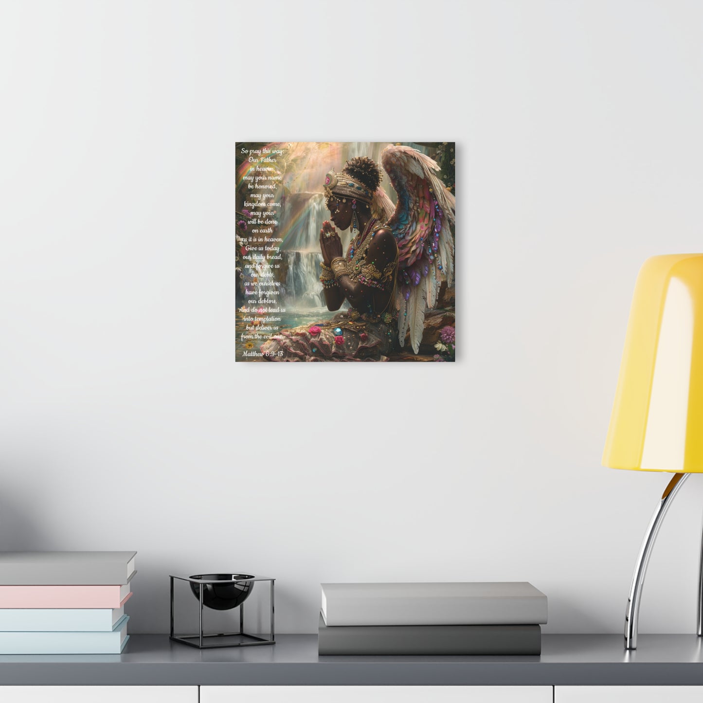 A Praying Angel Acrylic Print With THE LORD’s Prayer